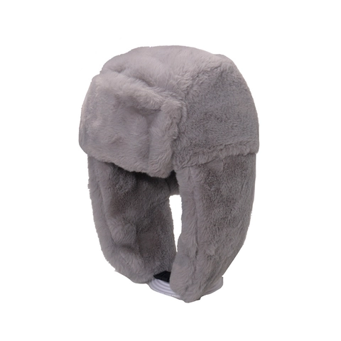 Winter Trapper Hat Faux Rabbit Fur Warm Ear Flaps Windproof Aviator Cap Solid Color Unisex Outdoor Cold Weather