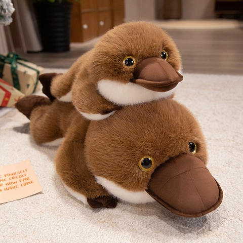 Schnabeltier Plüschtier Simulation Stofftier Puppe Langhaar Weiches Kuschelkissen Heimdekoration Geschenk Kinder