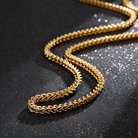 Men Franco Chain Necklace Stainless Steel Titanium Gold Silver Color Punk Hip Hop Jewelry Gift Heavy Link Necklaces