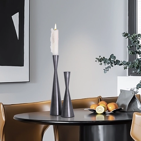 Metal Candle Holder Nordic Taper Candlestick For Desktop Decoration Wedding Party Dinner Centerpiece Minimalist Iron Alloy