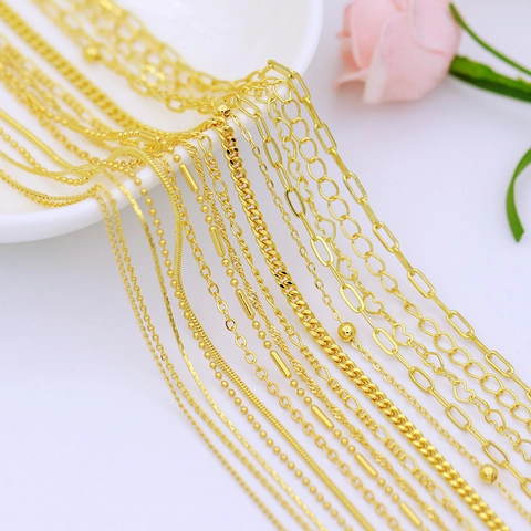 Catena Per Creazione Gioielli DIY Bobina Rame Placcato Oro Anello Per Collana Braccialetto Artigianato Accessori