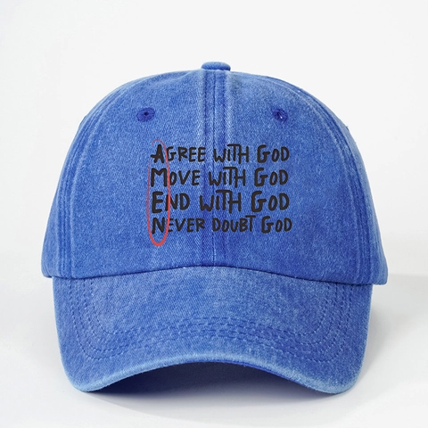 Gorra De Béisbol De Algodón Lavado Estampado Letras Amen Retro Ajustable Protección Solar Exterior Unisex