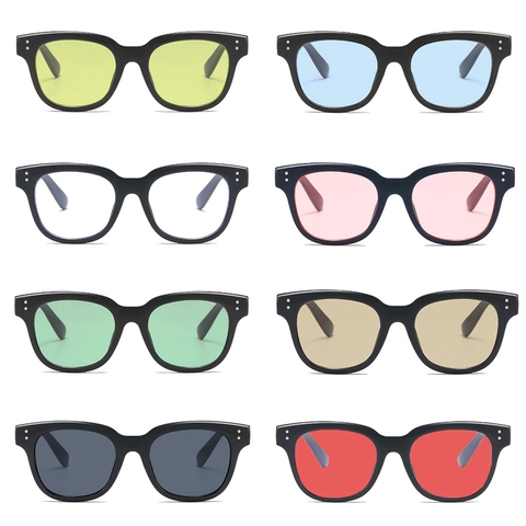 Gafas De Sol Cuadradas Retro Moda PC AC Protección UV Diseño De Remaches Para Hombres Y Mujeres