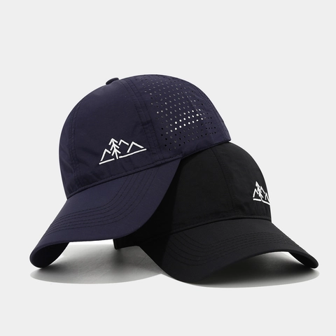 Berretto Da Baseball Asciugatura Rapida Taglio Laser Traspirante Sport All'aperto Ricamo Montagna Regolabile Unisex