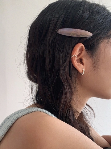 Ear Cuffs Onde Irregolari Senza Buco Orecchini Rame Donna Stile Vintage Francese Texture Metallo Liquido Colore Oro Argento