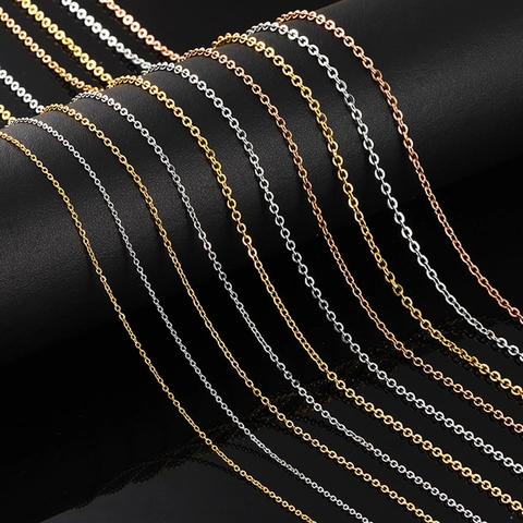 Minimalistische Roestvrijstalen Platte O Kabel Kruis Ketting Voor DIY Sieraden Maken Kettingen Armbanden Accessoires Goud Zilver Roségoud Kleur