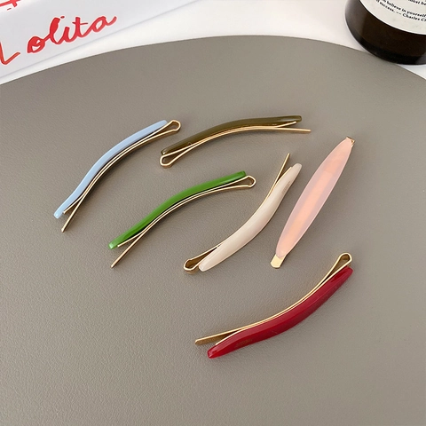 Pinza De Pelo De Acetato Pasador Simple Color Caramelo Clip Lateral Flequillo Estilo Coreano Tocado Para Mujeres Niñas