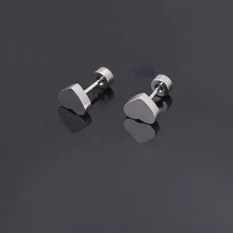 Minimalist Moon Heart Shape Plating 304 Stainless Steel 18K Gold Plated Ear Studs