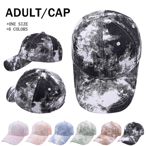 Cappello Da Baseball In Cotone Tie Dye Visiera Curva Regolabile Retro Cappello Da Sole Esterno Unisex