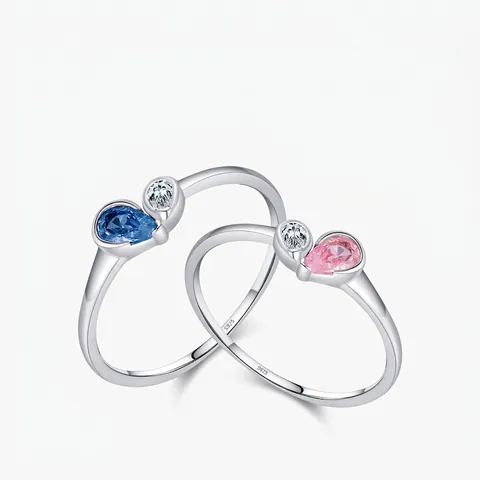 Ring Aus 925 Sterling Silber Asymmetrisch Mit Birnenförmigem Zirkonia Minimalistischer Eleganter Schmuck Für Damen