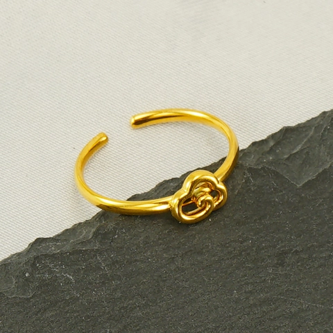 Anello Acciaio Inossidabile Nuvola Buon Auspicio Placcato Oro Regolabile Minimalista Gioielli Donne Stile Moda Versatile