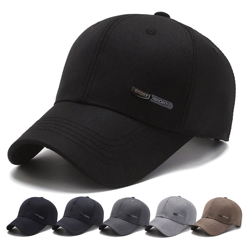 Honkbalpet Heren Zonnehoed Sport Verstelbaar Polyester Minimalistisch Gebogen Rand Outdoor Casual