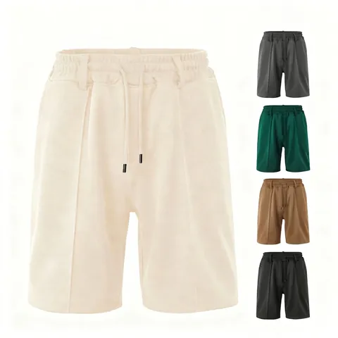 Men Shorts Mesh Quick Dry Breathable Drawstring Elastic Waist Heavyweight Summer Casual Sports Pineapple Grid Texture
