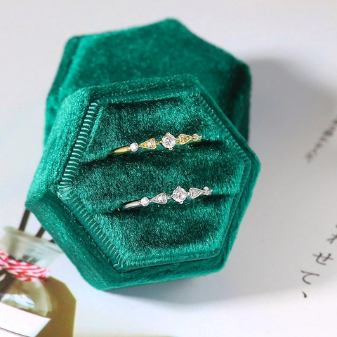 Anello Geometrico In Zirconia Cubica Rame Placcato Oro Minimalista Sottile Gioiello Da Dito Per Donne Ragazze