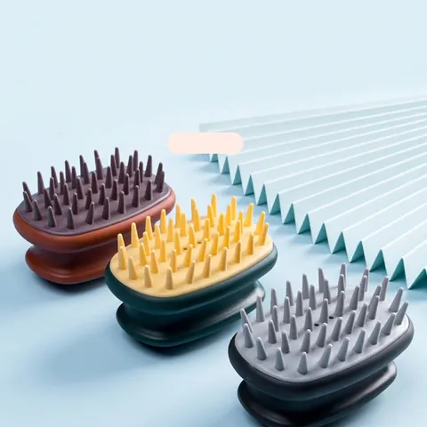 Hoofdhuid Massage Shampoo Borstel Siliconen Zachte Borstelharen Diepe Reiniging Haar Wassen Handmatige SPA Tool