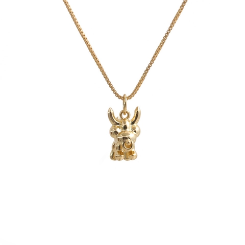 Collar Colgante Perro Globo Ternero Chapado En Oro Cobre Circón Lindo Animal 3D Joyería Minimalista Para Mujeres