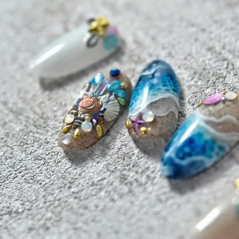 3D Embossed Nail Art Stickers White Water Ripple Design Shell Foam Texture Self Adhesive Japanese Style Manicure Decoration