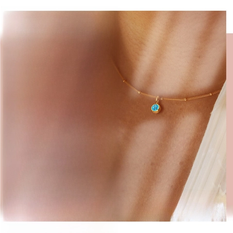 Collana Con Pietra Portafortuna Rotonda Acciaio Inossidabile Pendente Strass Catena Satellitare Con Perline Per Donne Gioielli Eleganti