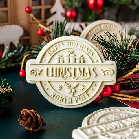 Weihnachts Plätzchenform Stempel 3D Druck PLA Kunststoff Acryl Prägung Fondant Abzeichen Form Backwerkzeug Feiertags Deko
