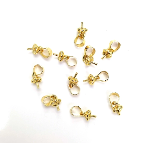 Ganci Per Ciondoli In Rame Placcato Oro 14K Perni Per Künstliche Perle Semiforate Connettori Per Creazione Gioielli DIY