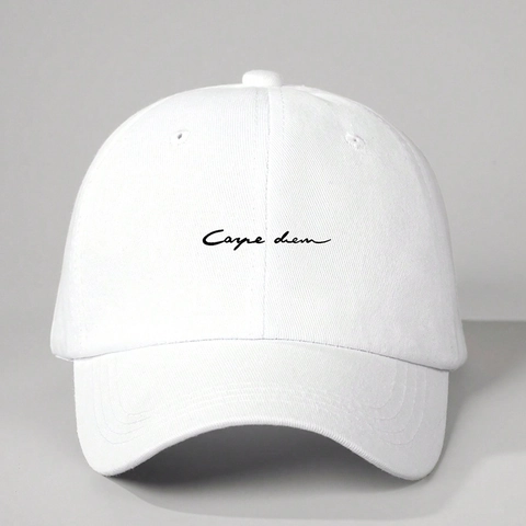 Casquette De Baseball En Coton Broderie Carpe Diem Réglable Protection Solaire Sport Extérieur Hommes Femmes Minimaliste