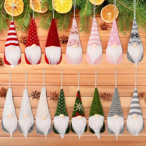 Ornamenti Appesi Gnomi Di Natale Peluche A Maglia Decorazioni Nano Tomte Senza Volto Per Albero Festivo Festa