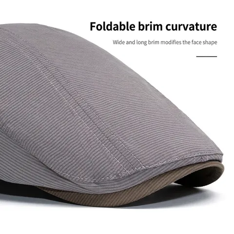 Men Retro Flat Cap Adjustable Breathable Ivy Hat British Vintage Beret Cotton Casual Summer Sun Protection