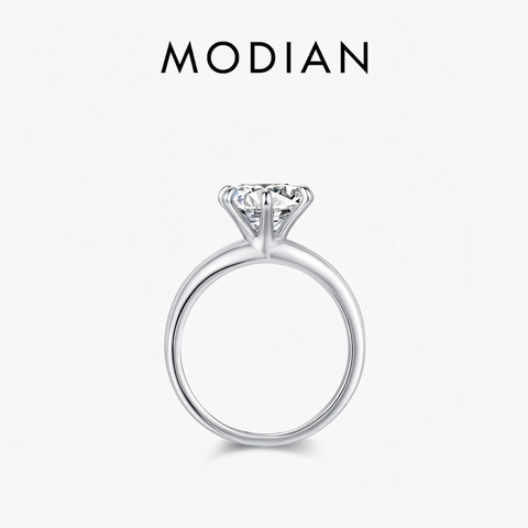 Moissanite Ring 925 Sterling Silver Round Brilliant Cut D Color VVS1 Luxury Engagement Wedding Finger Jewelry For Women