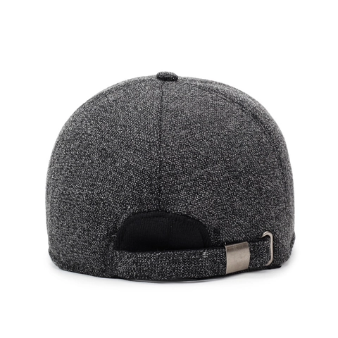 Men Winter Baseball Cap With Foldable Earflaps Warm Windproof Outdoor Casual Hat Thickened Polyester Textured