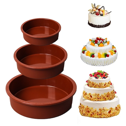 Round Silicone Cake Mold Nonstick Heat Resistant Baking Pan For Layered Cakes Flexible Food Grade Professional Kitchen