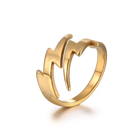 Blitz Fingerring Edelstahl Poliert Minimalistisch Punk Trendy Hip Hop Schmuck Geschenk Männer Frauen