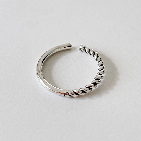 Anello In Argento Sterling 925 A Treccia Stile Retro Minimalista Design Aperto Regolabile Gioielli Di Moda Per Donna
