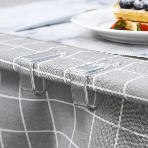 Pinces à Nappe Transparentes Plastique Attaches pour Nappe Flexibles Fixations de Nappe Antidérapantes pour Maison Restaurant Fête Pique Nique