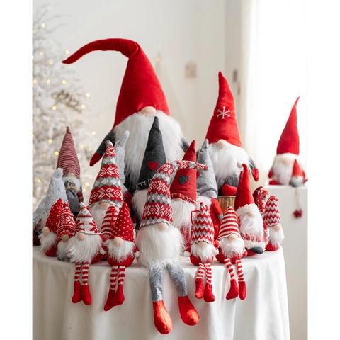 Adornos De Gnomo De Navidad Tomte Gonk Muñeca De Peluche Sin Rostro Decoración Nórdica Escandinava Punto Fieltro Hecho A Mano