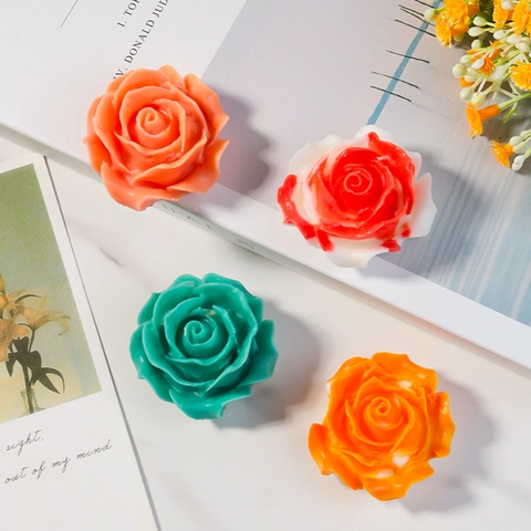 Rose Blume Silikonform 3D Relief Flexibel Für DIY Kerzen Seifenherstellung Gips Harz Handwerk Tortendekoration