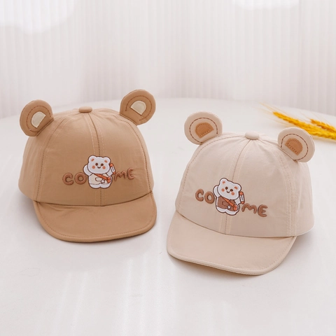 Cappello Da Baseball Per Bambini Con Tesa Morbida Asciugatura Rapida Orecchie Da Orso Ricamo Cappello Da Sole