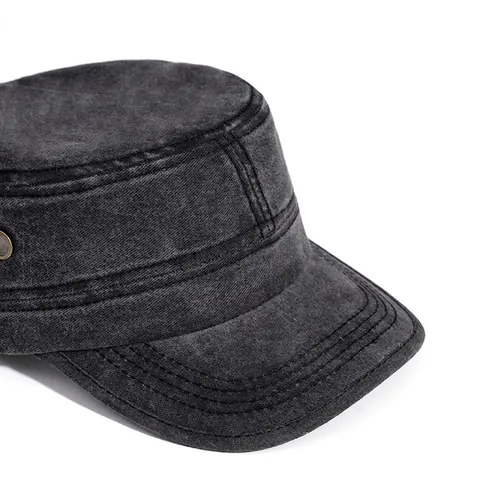 Berretto Militare In Cotone Lavato Per Uomo Stile Vintage Regolabile Traspirante Protezione Solare Tempo Libero Stile Distressed