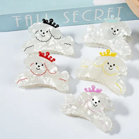 Pinza Para El Pelo De Perro Lindo Decoración De Corona PVC Perla Artificialdo Accesorios Para El Cabello