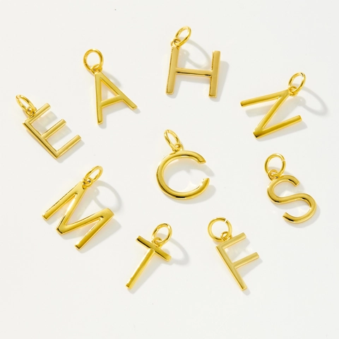 S925 Sterling Silver Initial Letter Pendant Necklace For Women 18K Gold Plated Smooth Surface Clavicle Chain Jewelry Gift