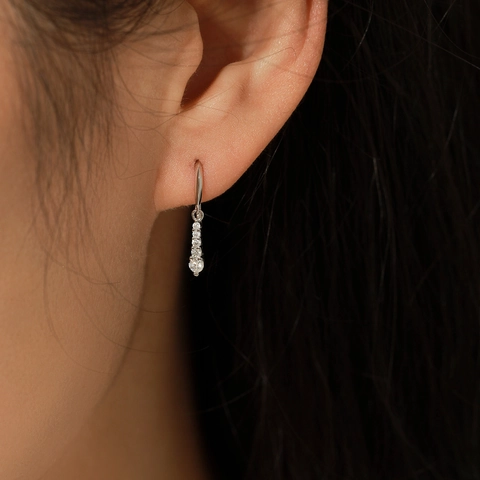 Water Drop Moissanite Hook Earrings With 925 Sterling Silver Earring Post D Color VVS1 Elegant Dangle For Women Fashion