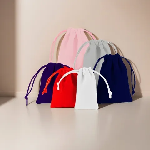 Elegant Velvet Drawstring Jewelry Pouch And Faux Leather Snap Button Gift Bag For Rings Earrings Bracelet Storage Packaging