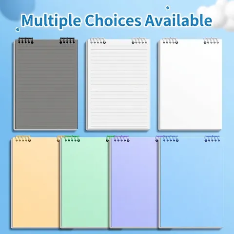 Spiral Notebook With PP Frosted Waterproof Cover Loose Leaf Detachable Rings Ruled Pages For Office Student Stationery