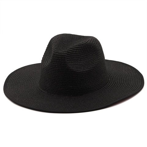 Tweekleurige Rood En Zwart Fedora Hoed Met Brede Rand Strogeweven Platte Jazz Zonnehoed Voor Dames Heren