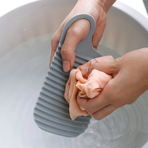 Portable Mini Washboard Thickened Plastic Handheld Laundry Scrubbing Board For Underwear Socks Dorm Travel