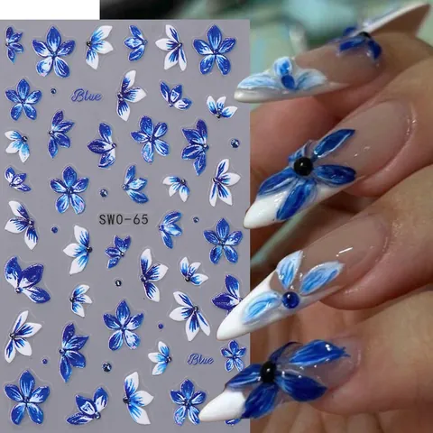 Autocollants De Nail Art Fleurs Relief Motifs Floraux Muguet Auto-Adhésif Décoration De Manucure Pour Femmes