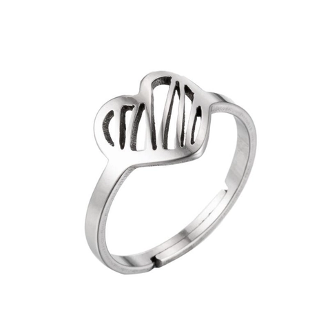 Anelli In Acciaio Inossidabile Con Cuore Geometrico Traforato Per Donna Gioielli Da Dito Minimalisti Regolabili