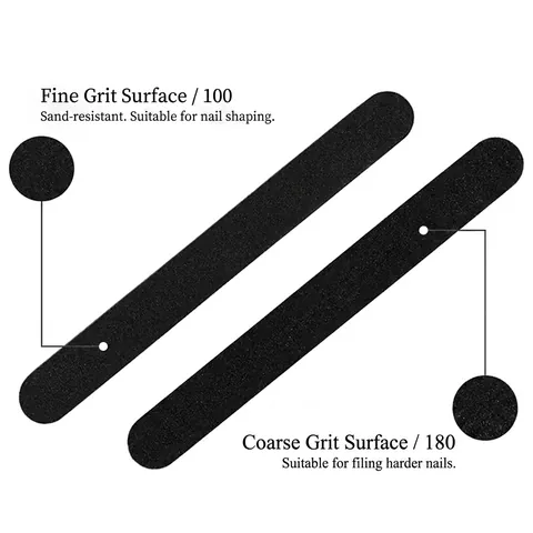 Professional Double Sided Nail Files Black Emery Boards Manicure Tools For Shaping And Polishing