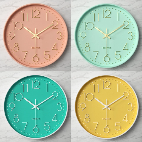 Orologio Da Parete Silenzioso Moderno Grandi Numeri Stereoscopici Quarzo A Batteria Rotondo Plastica Vetro Decorazione Casa Ufficio