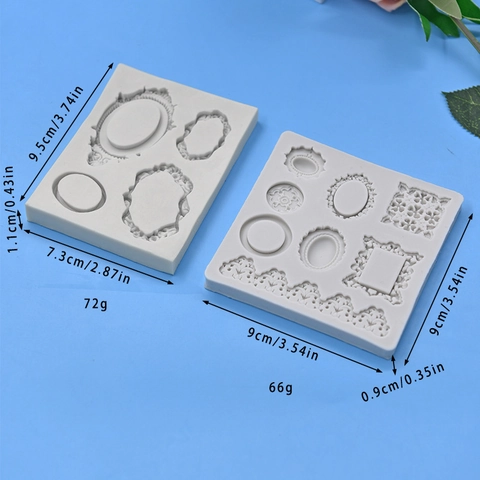 Vintage Frame Relief Silicone Mold Cake Decoration Fondant Chocolate Candy DIY Craft Baking Tool