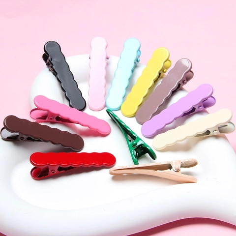 Golfslag Haarclips Kleurrijke Metalen Macaron Eendenbek Haarspelden Antislip Styling Barrettes Accessoires Voor Meisjes